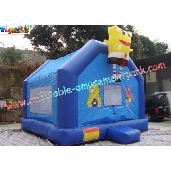 Quality Cool Spongebob small inflatables commercial bouncy castles has two pipes for for sale