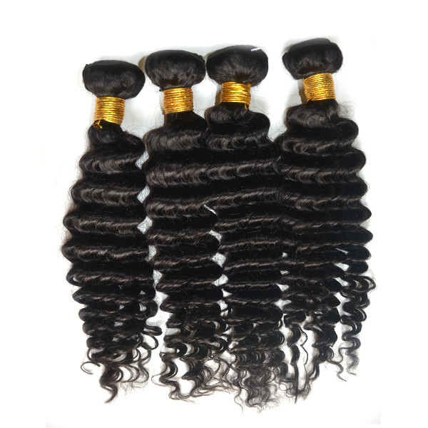 China Full And Thick Ends Brazilian Curly Hair Extensions , Deep Wave Human Hair Bundles  factory