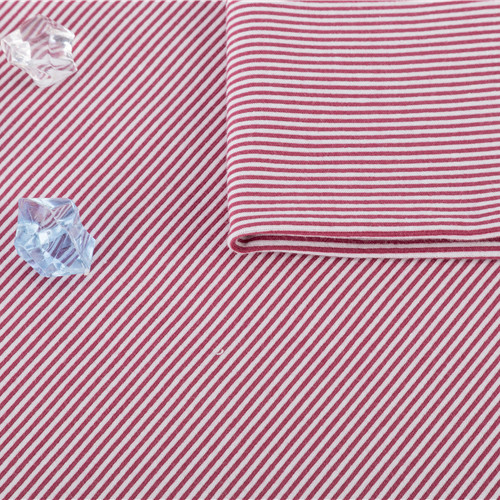 Quality 40S Striped Knit Fabric Double Yarn Soft Textured 200gsm Pure Cotton For for sale
