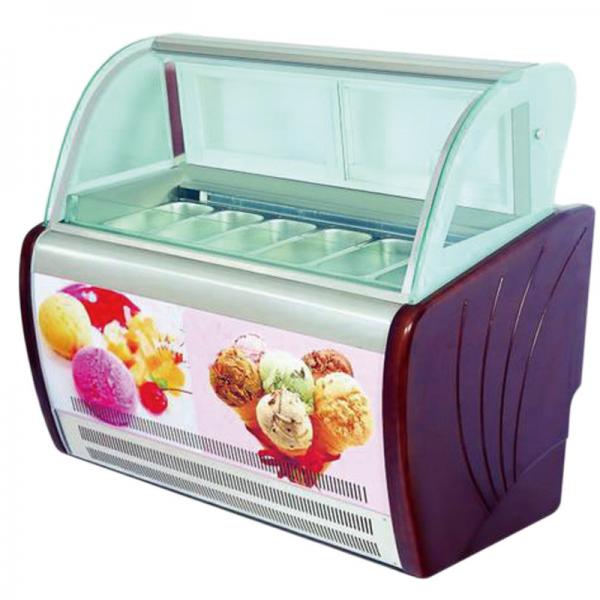 Quality Commercial Italian Ice Cream Display Freezer  With Customized Pans OEM Light for sale