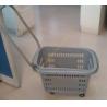 China Grey Flip Handles Grocery Basket With Wheels / Stores Small Shopping Trolleys On Wheels factory