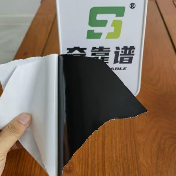 Quality BG1133 Semi Glossy Paper with Black Adhesive Glue and White Glassine Liner for sale