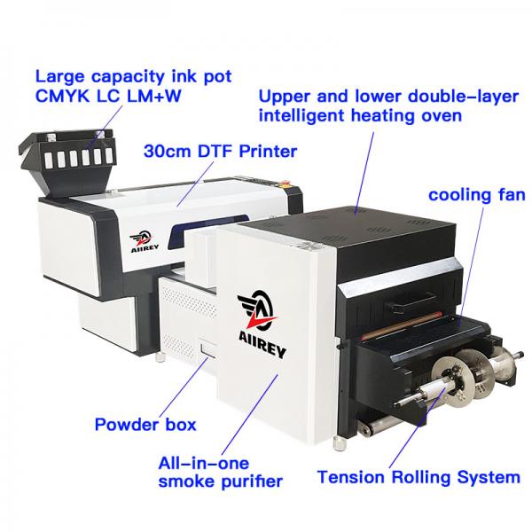 Quality A2 T - Shirt DTF Printer Machine Double Head Nine Color CMYK W LC LM NM NY for sale