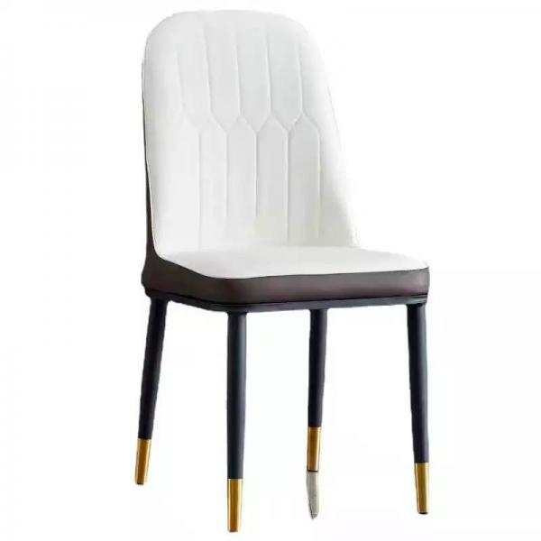 Quality Metal Steel Frame  Thick Cushion Nordic PU Dining Chair Easily Assemble for sale