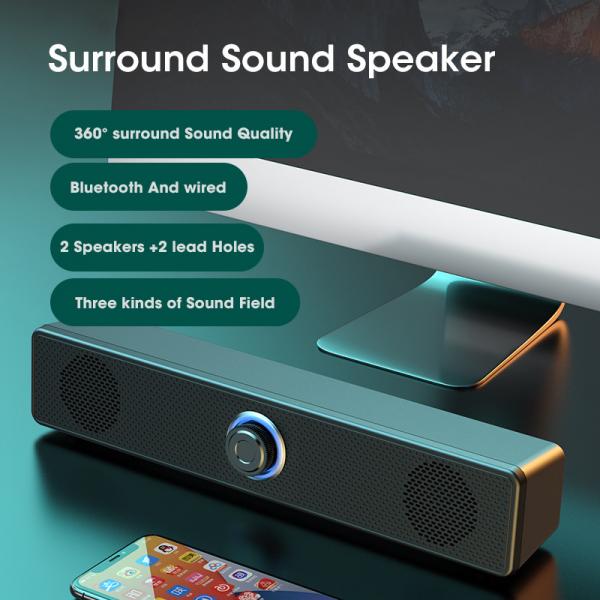 Quality OEM 60Hz-20KHz Frequency Bluetooth Speaker Bar Plastic Wireless Pc Soundbar for sale