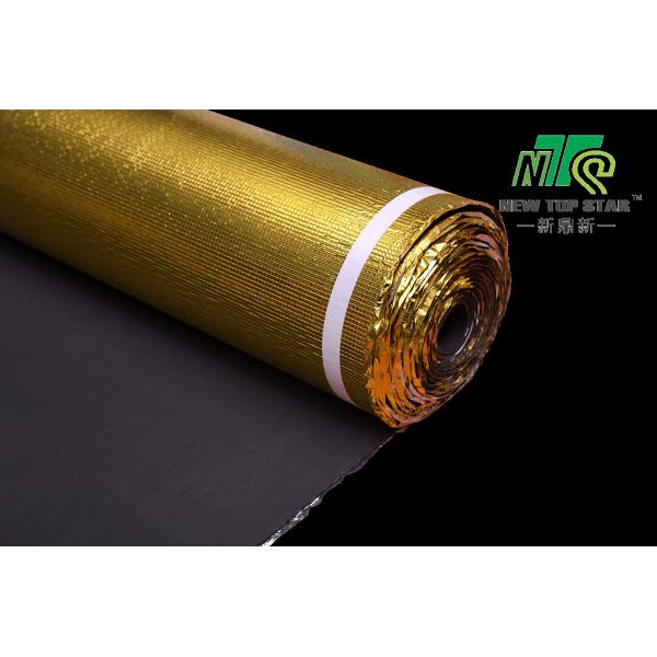 Quality EVA Acoustic Laminate Flooring Underlayment Golden Foil 3mm 110kg/M3 ISO for sale