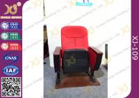China Red Color Church Lecture Hall Seating MDF Writing Pad Cocked PP Outerback factory