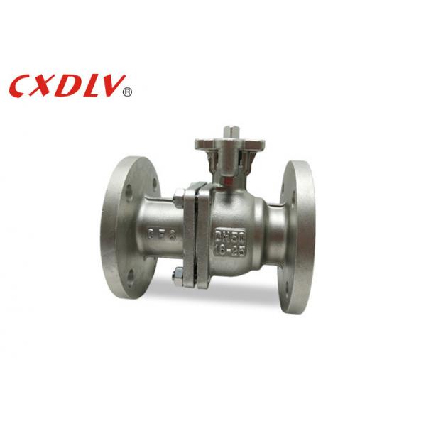 Quality Two Pieces Stainless Steel Ball Valve Double Flange Full Bore Structure High for sale