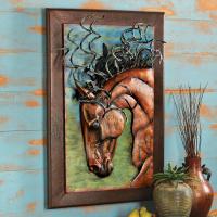 China Horsehead Abstract Metal Wall Sculpture Copper Indoor Decoration factory