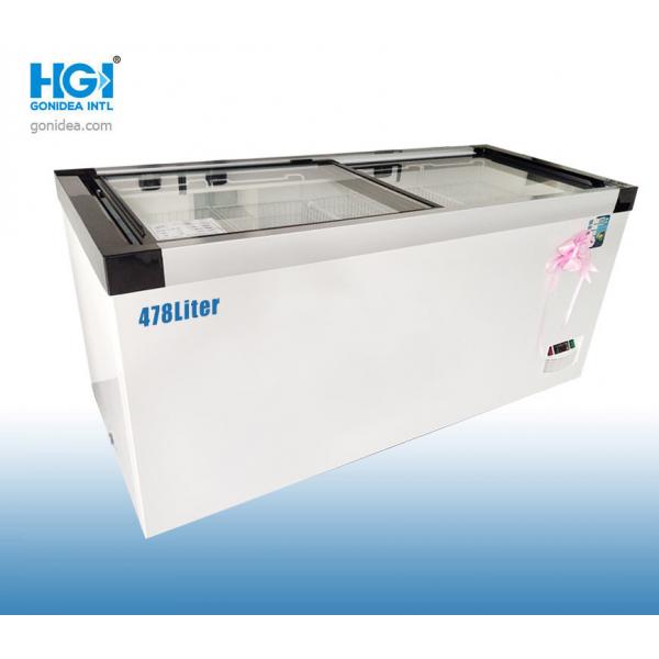 Quality 478 Liter White  Color Commercial Glass Ice Cream Chest Showcase Freezer for sale