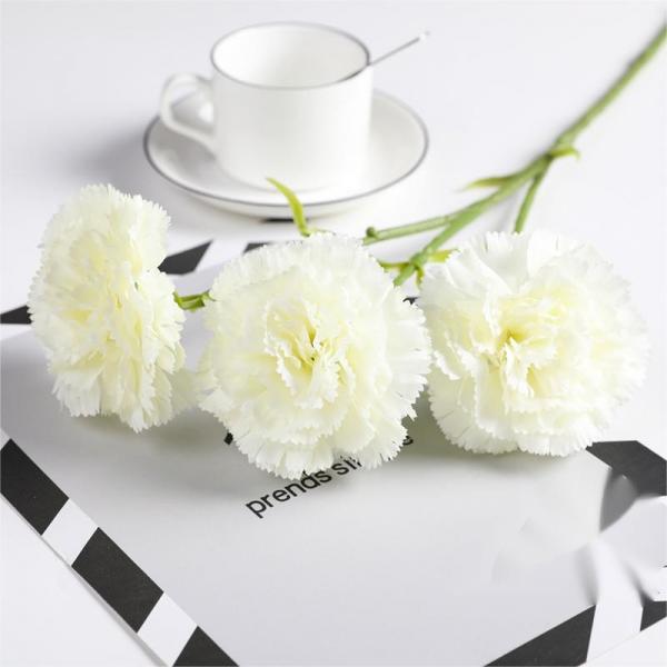 Quality White Pink Carnation Fake Holiday Flowers For Xmas Easter for sale