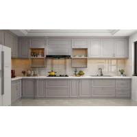 China Customized Modern PVC Kitchen Cabinets L Shape Classic Grey Kitchen Cabinet factory