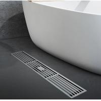 Quality Matte Silver Stainless Steel Linear Shower Drain With Removable Pattern Grate for sale