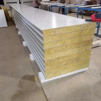 China Fireproof Cheap Thermal Insulation Rock Wool Sandwich Panel Board Metal Skin 0.5mm factory