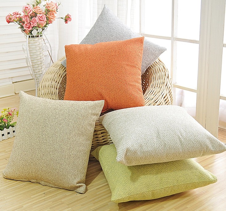 durable cotton linen cushion,plain color cushion,h