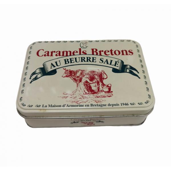 Quality Glossy Varnish Decorative Tin Boxes Rectangular Metal Tinplate Candy Packaging Tin for sale
