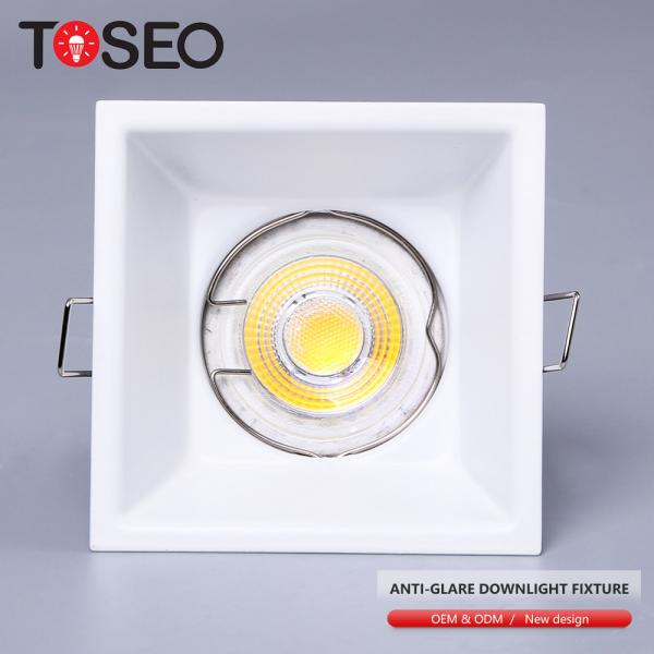 Quality square Deep Cup Anti Glare Downlights for Living Room White Recessed Spotlights for sale