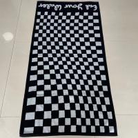 China 100% Cotton Jacquard Woven Yarn-dyed Checkerboard Bath Towel with logo factory