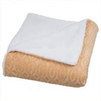 China Embossed Double Sided Flannel Throw Blanket For Sofa / Bedding Ultra Soft factory