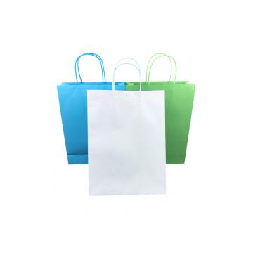 Quality Custom Eco Paper Packaging , Flat Bottom Recycled Paper Shopping Bags for sale