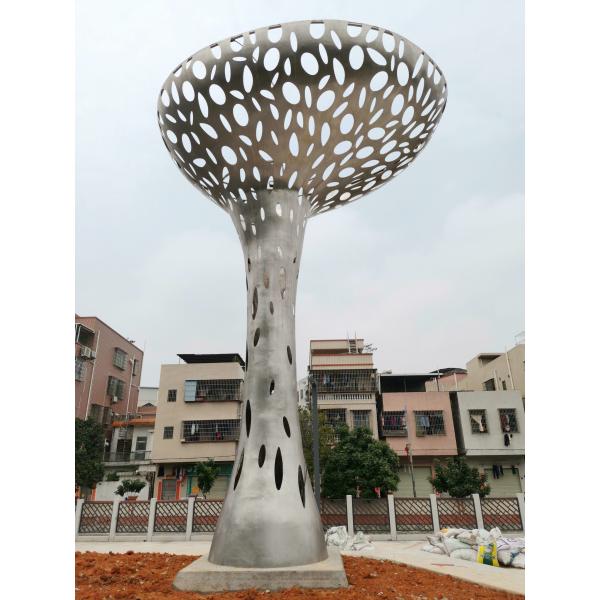 Quality Lamp Hollow Large Metal Yard Sculptures , Brushed Surface Metal Lawn Sculptures for sale
