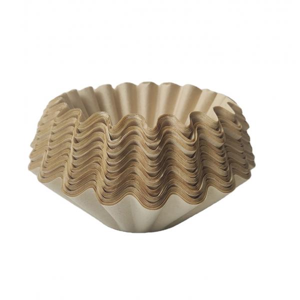 Quality Brown Basket Bowl Shape Wave 4 Cup Basket Paper Coffee Filters Unbleached for sale