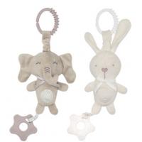 China Baby Cartoon Animal Music Gum Pendant Newborn Rabbit Plush Toy for sale