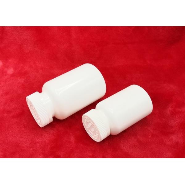 Quality Stick Label 60mm Plastic Pill Bottles Broken Proof With Aluminium Liner for sale