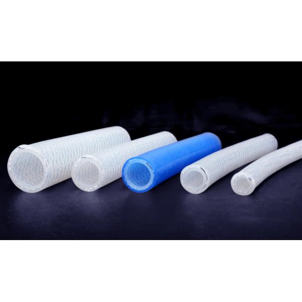 Quality Medical Grade Platinum Cured Silicone Tubing , High Temp Braided Hose Natural Color for sale