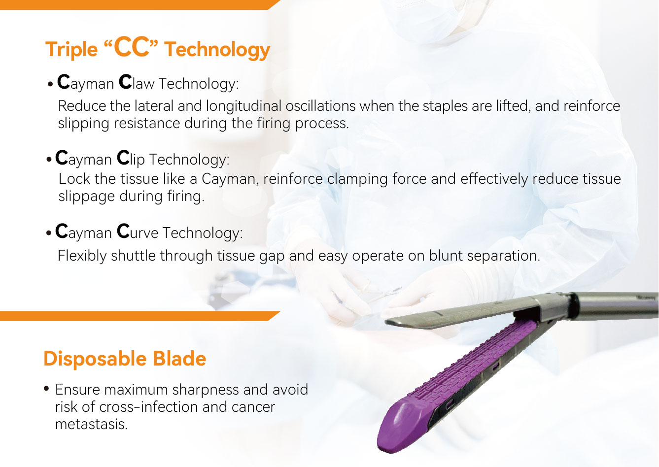 Endoscopic Linear Cutter Reloads With Guiding Stapling Technology