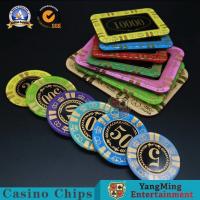 Quality 13.5g Rectangular Poker Chips / Gambling Table Plastic RFID UV Light Casino for sale