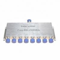 China 140x85x20 mm 8 Way Power Divider/Splitter 800-2500MHZ 50Ω I/O impedance factory