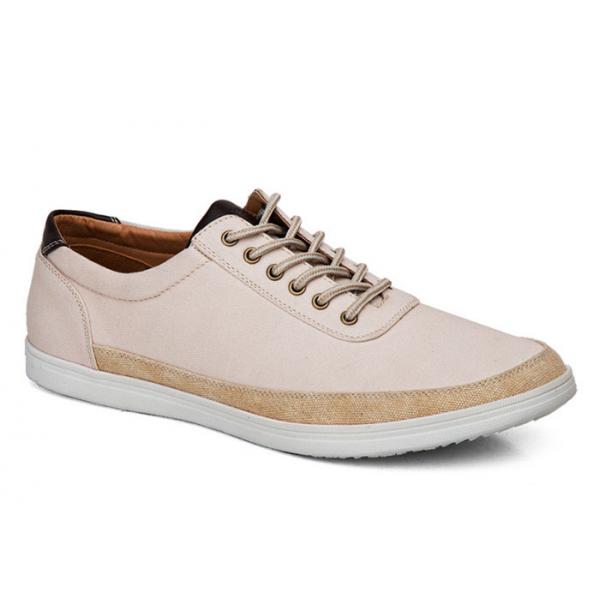Quality Lace - Up Mens Slip On Leather Sneaker Cotton Casual Flats Canvas Driving Shoes for sale