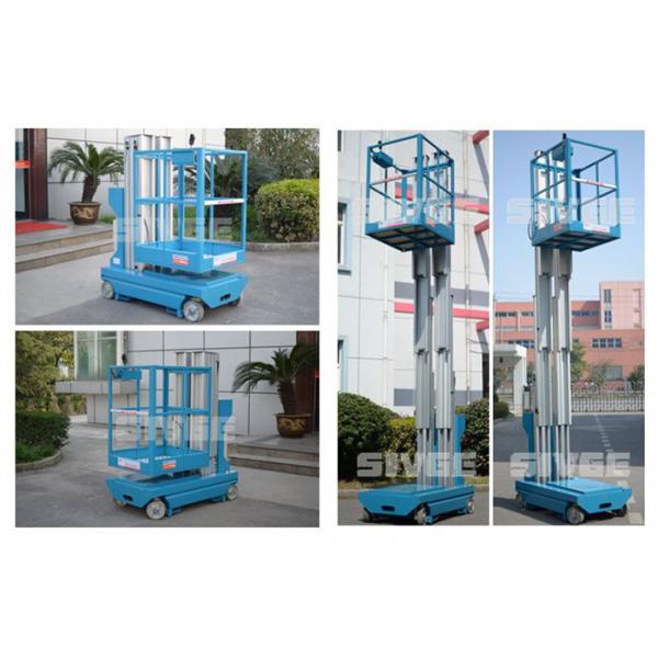 Quality Motor Driven 5m Height Aerial Work Platform Self Driven Dual Mast Lightweight for sale