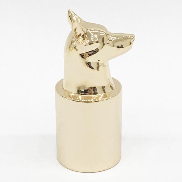 Quality High Polished Metal Dog Snap Zamak Perfume Bottle Cap for sale