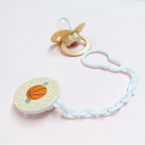 Quality Liquid Silicone ABS Basketball Baby Soother Chain for sale