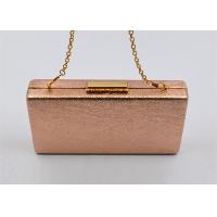 China Box Shape Metal Buckle Ladies Evening Clutch Bags Leather Senior Golden Color for sale