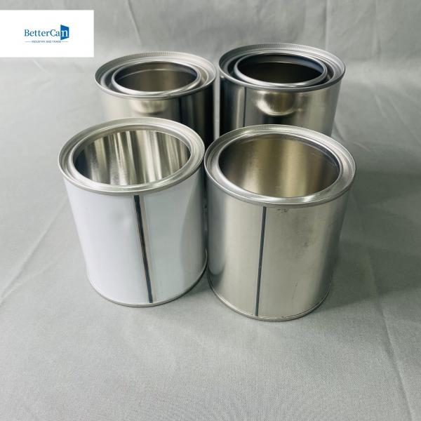 Quality Round Empty Paint Tins 2.5 Liter Tinplate Cans 500ML Round Paint White Coating for sale