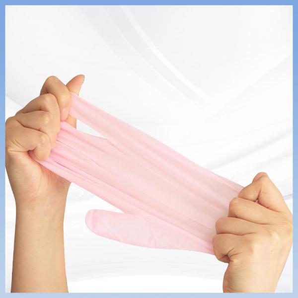 Quality Customized Pink Synthetic Nitrile Gloves Disposable Gloves For Food Handling for sale