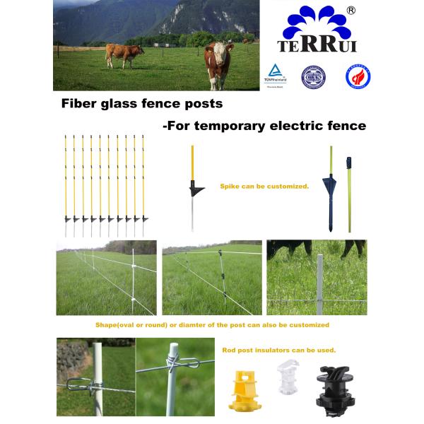 Quality ISO9001 L48'' Electric Fencing Round Fiberglass Post for sale