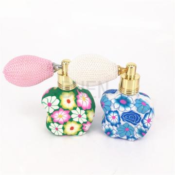 Quality Easy Carry Small Glass Perfume Bottles Handmade Soft Ceramic Shaped for sale