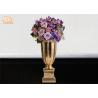 China Gold Leafed Fiberglass Table Vases Homewares Decorative Items Trumpet Floor Vases factory