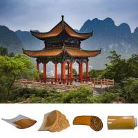 China Glossy 220x200mm Chinese Clay Roof Tiles For Buddhist Temple Decoration factory