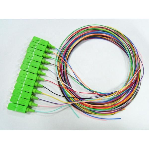 Quality Single Model Pigtail Fiber Optic Cable 0.9mm Tight Buffer SC APC 12 Colors for sale