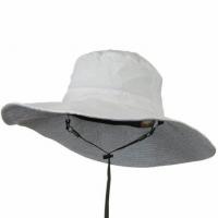 China Summer Sunshade Broad Brimmed Hat Pressing Line 100% Cotton Twill With String factory