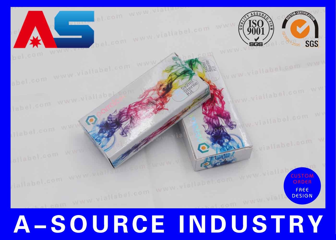China 5 Vials 2mL Bottle Pharmaceutical Packaging Box , 325g Coated Paper Pill Boxe With Plastic Tray factory