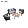 China Garden Furniture Outdoor Rattan Sofa Rope Garden Sofa Set With Coffee Table Sectional factory