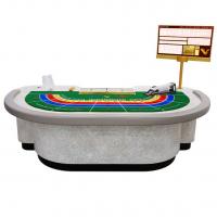 China Luxurious Casino Poker Table Solid Marble Baccarat Table With Chips Tray factory