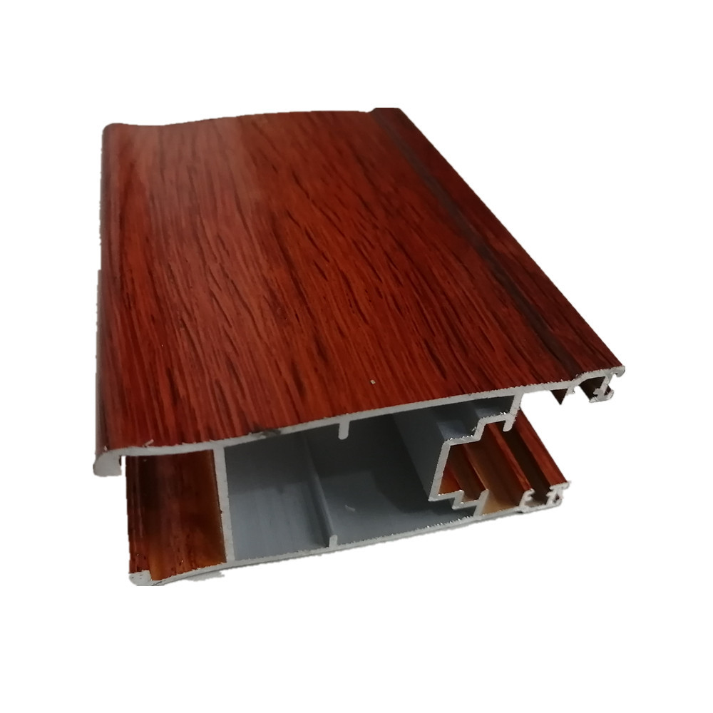 China 6063 Customized Wood Finish Extruded Aluminium Window Profile / Aluminum Door factory