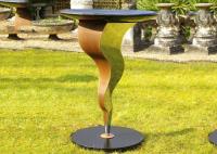 China Beautiful Bird Drinking Bowl Contemporary Outdoor Metal Sculpture Customized Size factory